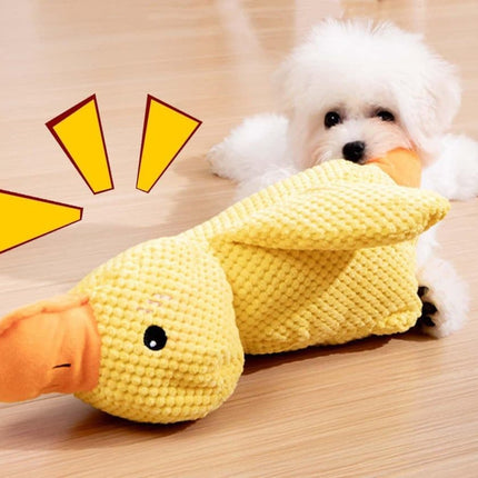 1 Calming Plush Duck Dog Toy with Squeaker for Small Dogs, M.