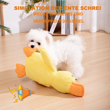 1 Calming Plush Duck Dog Toy with Squeaker for Small Dogs, M.