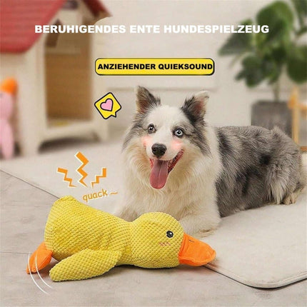 1 Calming Plush Duck Dog Toy with Squeaker for Small Dogs, M.