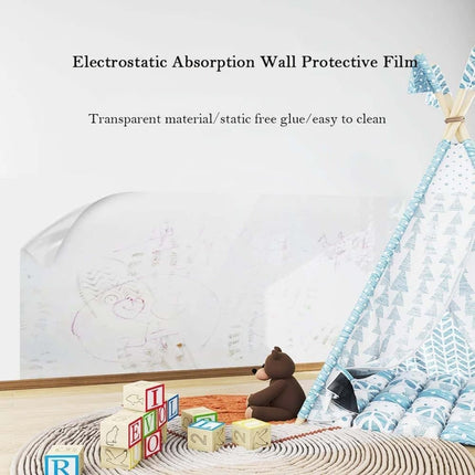Transparent Wall Protection Film Static Adhesion Removable Durable Water and Oil Resistant Easy to Clean Furniture Foil Wall Decoration, 40 cm × 5 m.