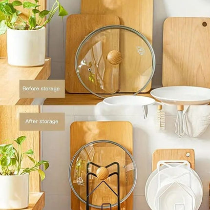 Metal Cutting Board Holder Dish Rack, 12.5x14.5x21.5 cm, Black.