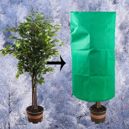 3-Pack Winter Plant Protection Frost Cover with Drawstring, Reusable Durable for Outdoor Plants Fruit Trees Potted Plants, 100x150cm, Green.