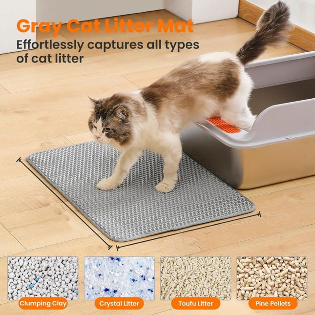 40x50cm Double EVA Cat Litter Mat, Gray, Prevents Scattered Sand, Multiple Sizes and Colors Available.