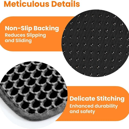 Double EVA Cat Litter Mat for Scattered Sand Control, Black, 45x60cm.