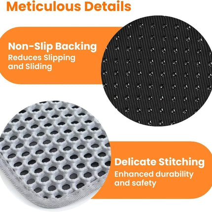 Gray Double EVA Cat Litter Mat, 45x60cm, Prevents Scattered Sand, Multiple Colors Available.