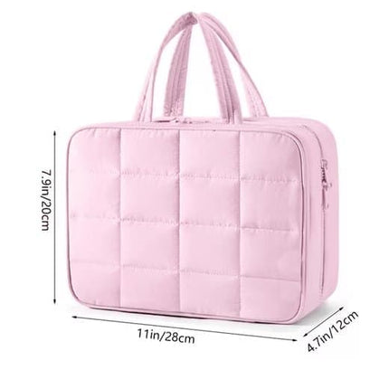 1 Piece Hanging Travel Makeup Bag with Jewelry Compartment for Women, 28×12×20 cm, Black.