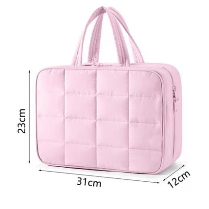 Women's Hanging Travel Makeup Bag with Jewelry Compartment, Black, 31×12×23 cm.