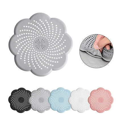 5-Pack Silicone Hair Trap Filter for Drain & Sink, Collects Debris and Food Residue, Compatible with Bathtub and Shower.