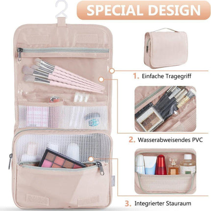 8-Piece Beige Suitcase Organizer Set with Durable Packing Cubes and Clothing Shoe Bags.