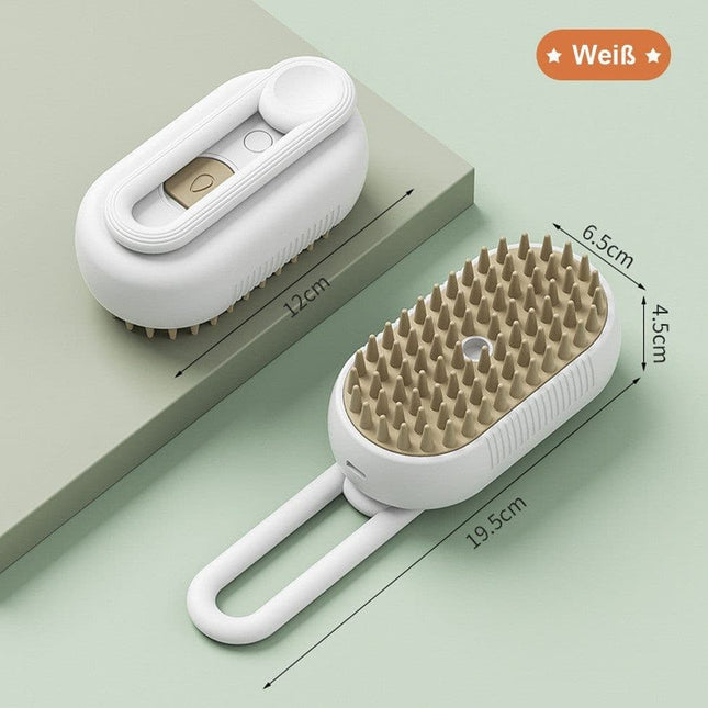Pet Steam Brush for Cats and Dogs, Green Comb with Spray & Massage Function.