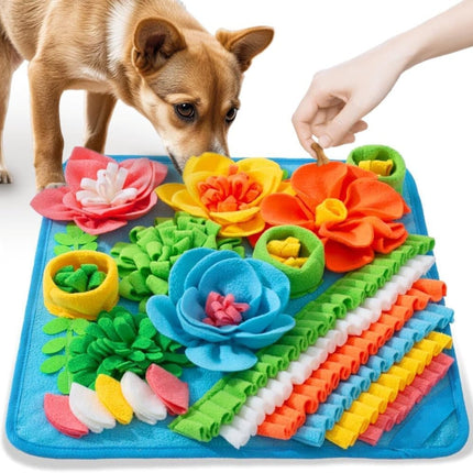 Interactive Slow Feeding Mat for Dogs, Portable Snuff Mat for Foraging Training, Blue.