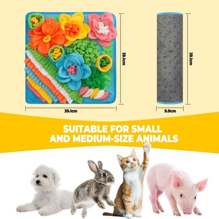 Interactive Slow Feeding Mat for Dogs, Portable Snuff Mat for Foraging Training, Blue.