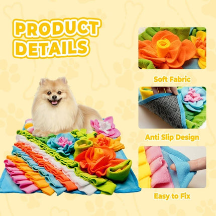 Interactive Slow Feeding Mat for Dogs, Portable Snuff Mat for Foraging Training, Blue.
