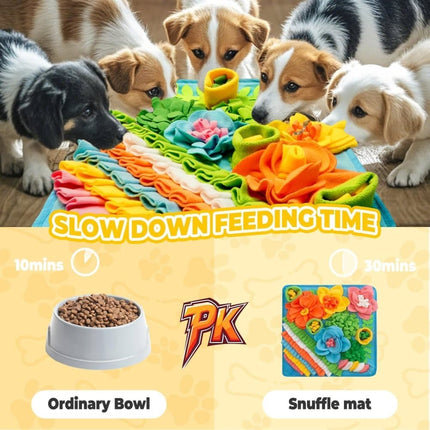 Interactive Slow Feeding Mat for Dogs, Portable Snuff Mat for Foraging Training, Blue.