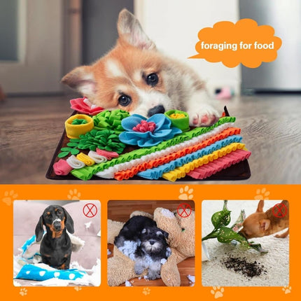 Interactive Slow Feeding Snuff Mat for Dogs, Portable Foraging Training Mat, Brown.