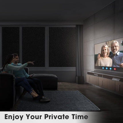 Blackout Window Film 45x500cm, Self-Adhesive Privacy UV Protection Static Cling No Glue, Black.