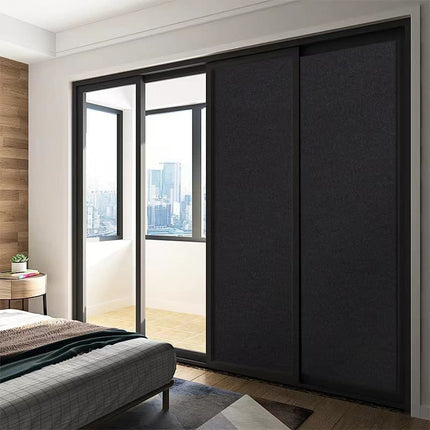 Blackout Window Film 45x500cm, Self-Adhesive Privacy UV Protection Static Cling No Glue, Black.