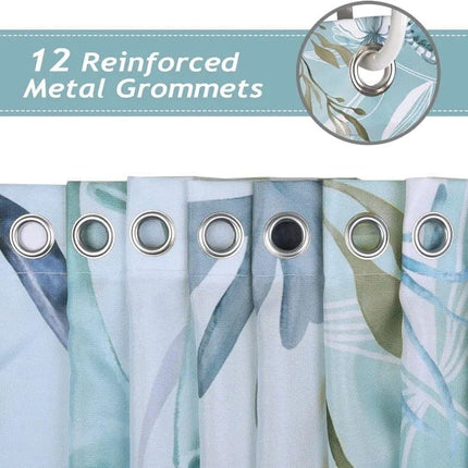 Waterproof Shower Curtain with Sea Turtle and Dolphin Motif, Mildew Resistant, Light Blue, 180x180cm.
