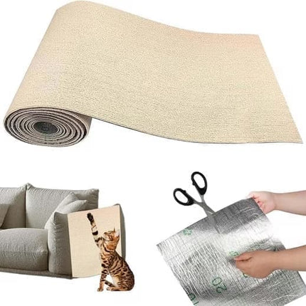Self-adhesive cat scratching board wall and sofa protector DIY corner mat for cats, 40cm x 200cm, compatible with Wood.