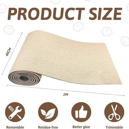 Self-adhesive cat scratching board wall and sofa protector DIY corner mat for cats, 40cm x 200cm, compatible with Wood.