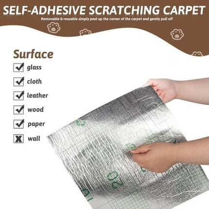 Self-adhesive cat scratching board wall and sofa protector DIY corner mat for cats, 40cm x 200cm, compatible with Wood.
