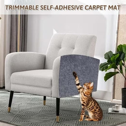 40cm x 200cm Self-Adhesive Cat Scratching Board, Wall and Sofa Protector, DIY Corner Mat for Cats, Dark Gray.