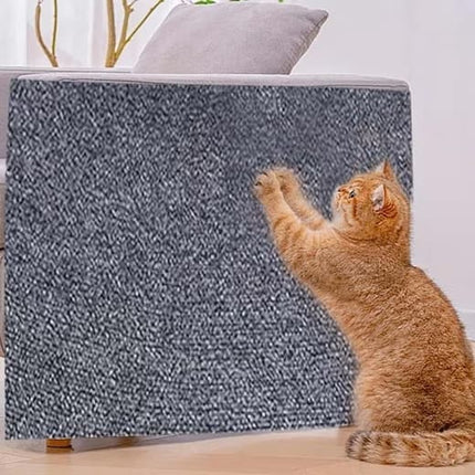 40cm x 200cm Self-Adhesive Cat Scratching Board, Wall and Sofa Protector, DIY Corner Mat for Cats, Dark Gray.