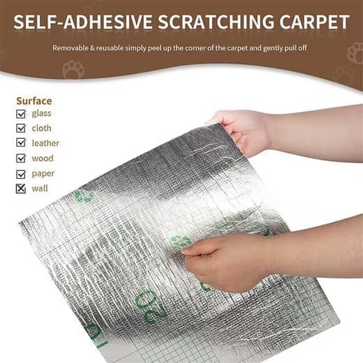 40cm x 200cm Self-Adhesive Cat Scratching Board Wall Protector for Sofa and Corners, Dark Blue DIY Cat Scratching Mat.