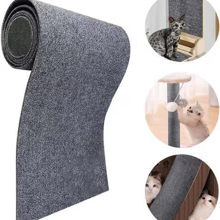 40cm x 200cm Self-Adhesive Cat Scratching Board Wall Protector for Sofa and Corners, Dark Blue DIY Cat Scratching Mat.