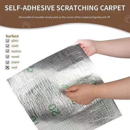 Self-Adhesive Cat Scratching Board Wall and Sofa Protector DIY Corner Mat for Cats, 40cm x 200cm, Brown.
