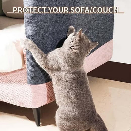 Self-Adhesive Cat Scratching Board Wall and Sofa Protector DIY Corner Mat for Cats, 40cm x 200cm, Brown.