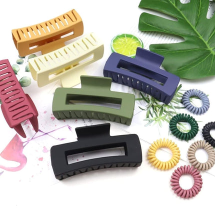 6-Pack Strong Rectangular Hair Clips for Thick Hair, Non-Slip Matte Solid Color, Multicolor.