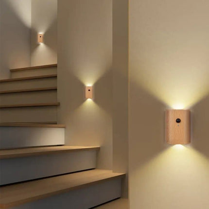 2-Pack LED Wall Lamp with Motion Sensor, Rechargeable, for Garden Fence Stairs and Patio.