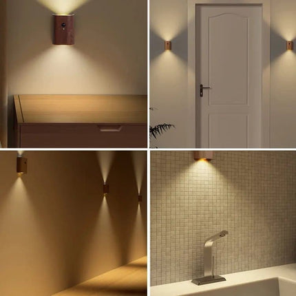 2-Pack LED Wall Lamp with Motion Sensor, Rechargeable, for Garden Fence Stairs and Patio.