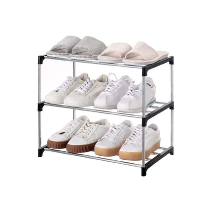 Stackable Shoe Rack 3-Tier Space Saving Storage for Shoes and Bags, 43×26×38cm.