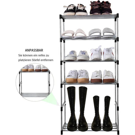 Stackable Shoe Rack 3-Tier Space Saving Storage for Shoes and Bags, 43×26×38cm.