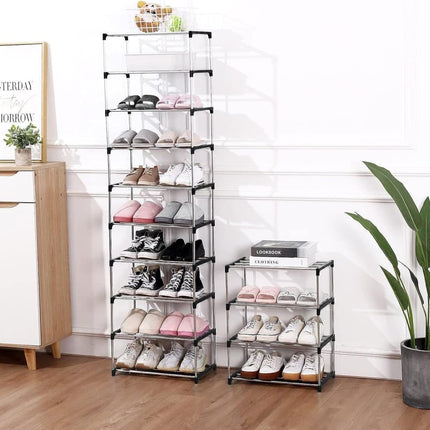 Stackable Shoe Rack 3-Tier Space Saving Storage for Shoes and Bags, 43×26×38cm.