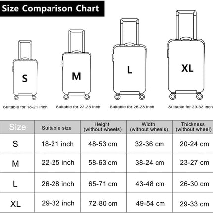 Black Elastic Suitcase Cover Travel Luggage Protective Scratch Resistant, with Travel Trolley Case Compatibility, L (25–28 inch).