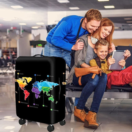 Black Elastic Suitcase Cover Travel Luggage Protective Scratch Resistant, with Travel Trolley Case Compatibility, L (25–28 inch).