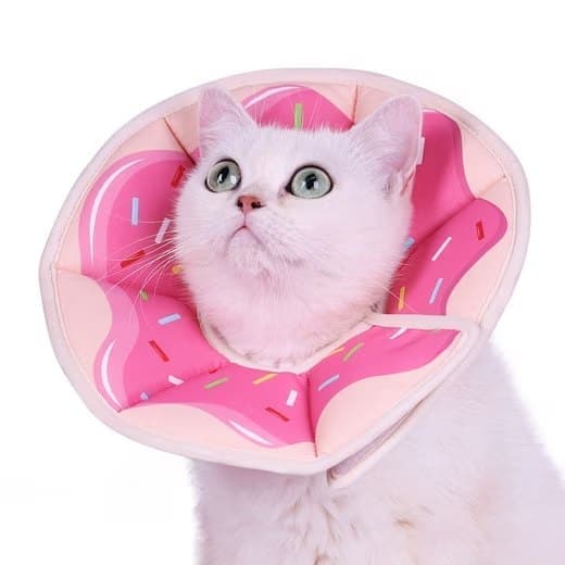 Adjustable Protective Collar for Cats and Dogs with Velcro, S, Pink.