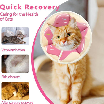Adjustable Protective Collar for Cats and Dogs with Velcro, S, Pink.