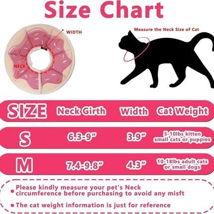 Adjustable Protective Collar for Cats and Dogs with Velcro, S, Pink.