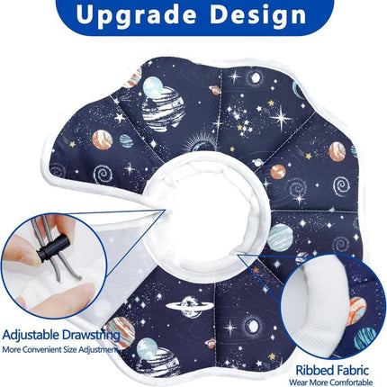 1 Adjustable Protective Collar for Cats and Dogs with Velcro, Blue, S, Compatible with Cats.