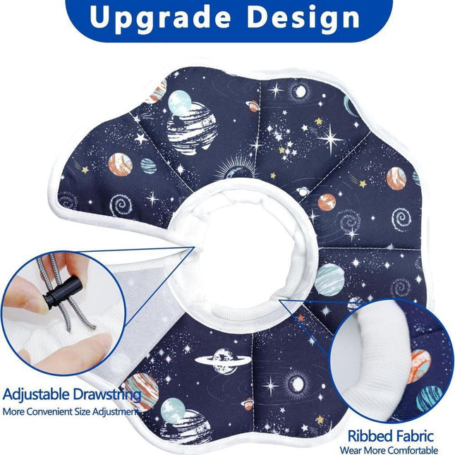 1 Adjustable Protective Collar for Cats and Dogs with Velcro, Blue, S, Compatible with Cats.