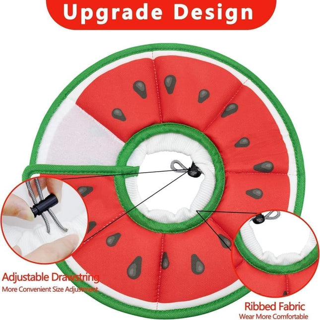 1 Protective Collar for Cats and Dogs with Velcro, Adjustable Neck Collar, Compatible with Cats, M, Red.