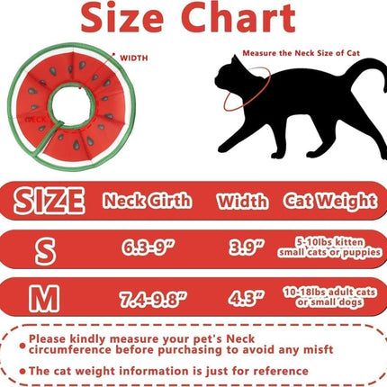 1 Protective Collar for Cats and Dogs with Velcro, Adjustable Neck Collar, Compatible with Cats, M, Red.