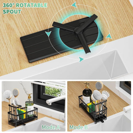 Stainless Steel Sink Rack Drain Organizer, compatible with most sinks, Gray.