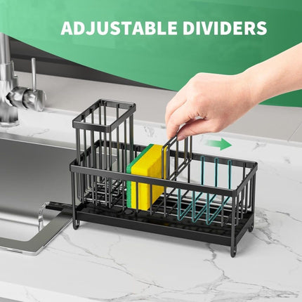 Stainless Steel Sink Rack Drain Organizer, compatible with most sinks, Gray.