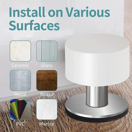 2-Pack Stainless Steel Self-Adhesive Door Stop, fits all doors.