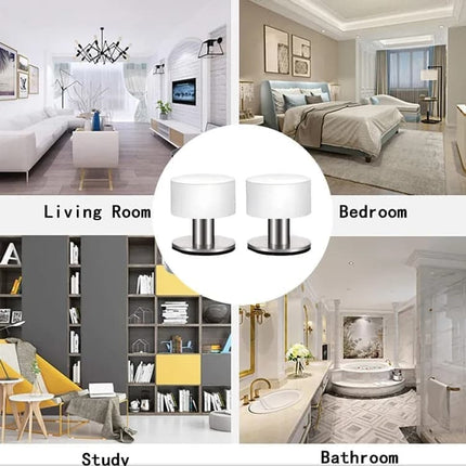 2-Pack Stainless Steel Self-Adhesive Door Stop, fits all doors.